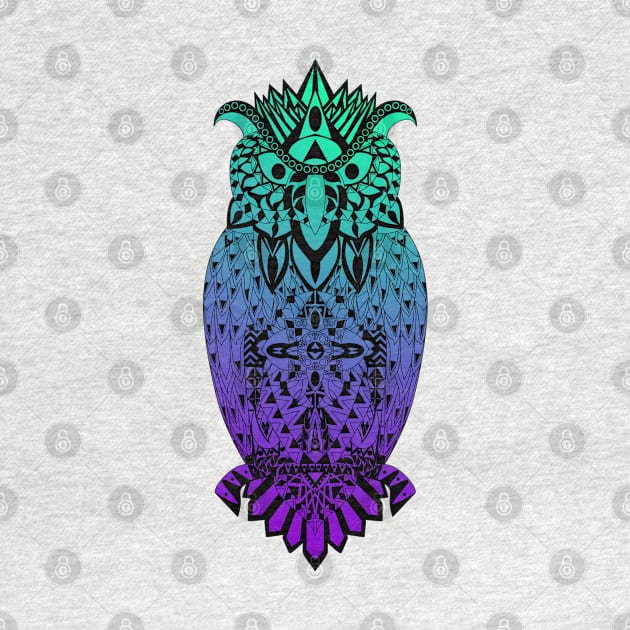 glitch owl pattern ecopop by jorge_lebeau